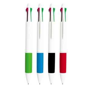 BP-5589, Bolí­grafo de plástico con 4 tintas: rojo, negro, azul y verde