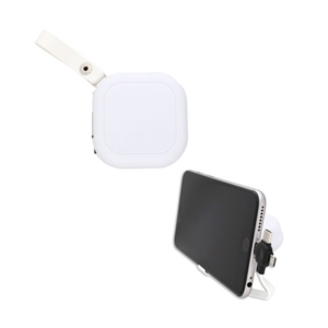 SO-110, Cargador multifuncional con correa de curpiel y soporte para celular. Incluye entrada tipo usb, conector de salida lightning , tipo C y micro USB.
