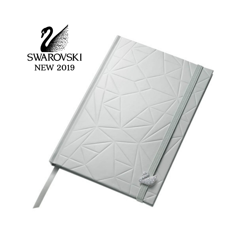 041OFI050, Notebook With Swam Charm 52471691 Color: Crystal - Gray 128gsm art paper - 140gsm wood free paper ** Swarovski White Collection Hasta Agotar Existencias