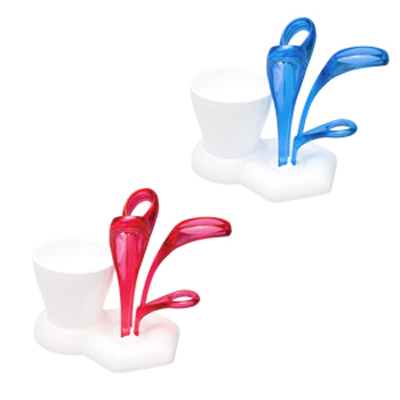 BEL004, Soporte de plástico para cepillo y pasta de dientes, incluye vaso de plástico.