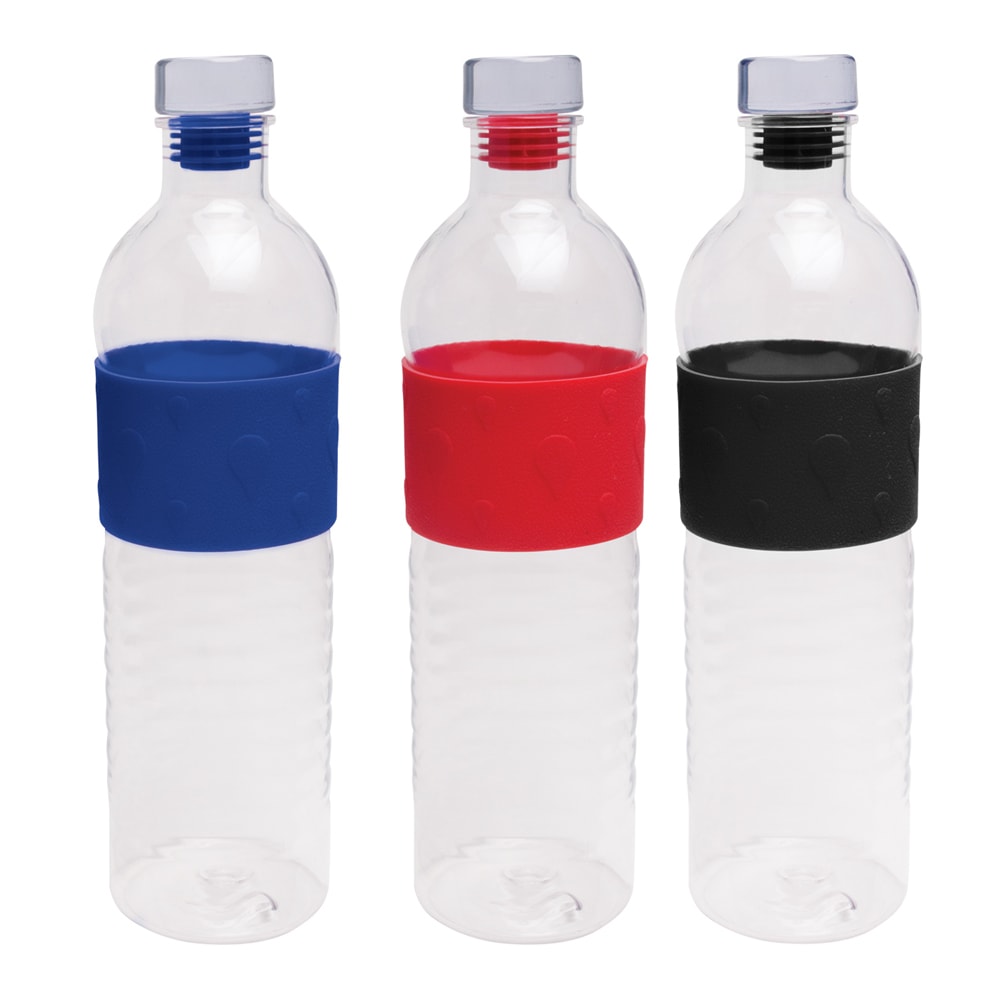 CIL003, Cilindro en forma de botella con cinturón de color combinado con tapa. Capacidad de 700 ml. **Articulo Nuevo 2016.