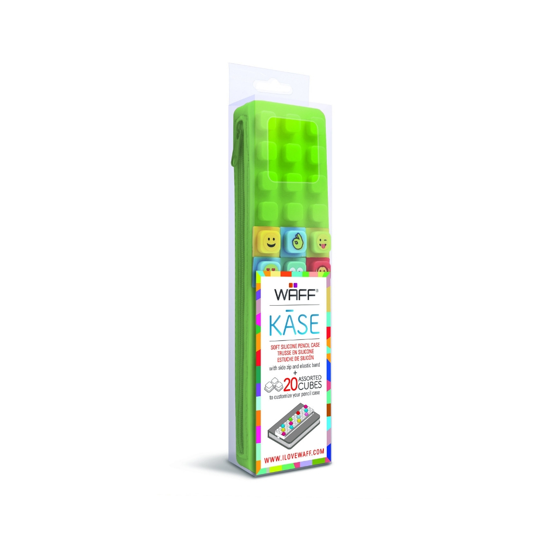 SLOFI134, Kase Waff Pencil Case With Cubes Green