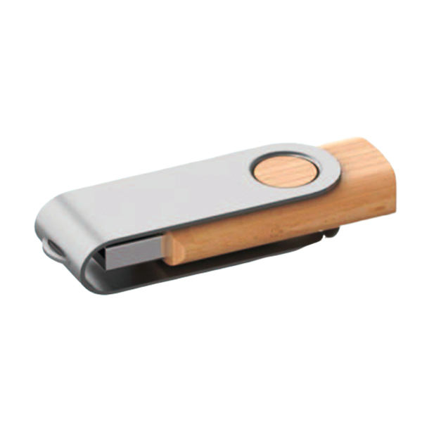 LD180ME-8GB, USB Giratoria de Madera con Clip Metálico
