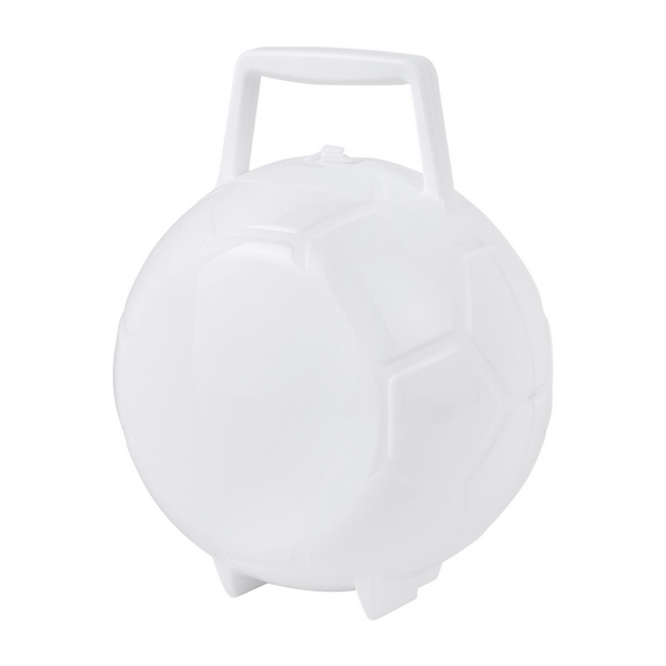 SOC 078, LONCHERA GOL. Lonchera de plástico rígida con asa en forma de balón.