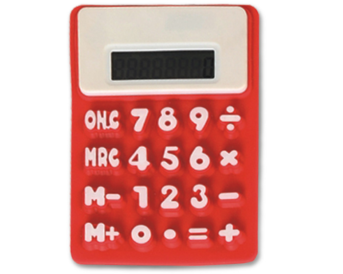 RC04, Calculadora flexible con botones gigantes e imán para colocar en superficies metálicas; Batería incluida.