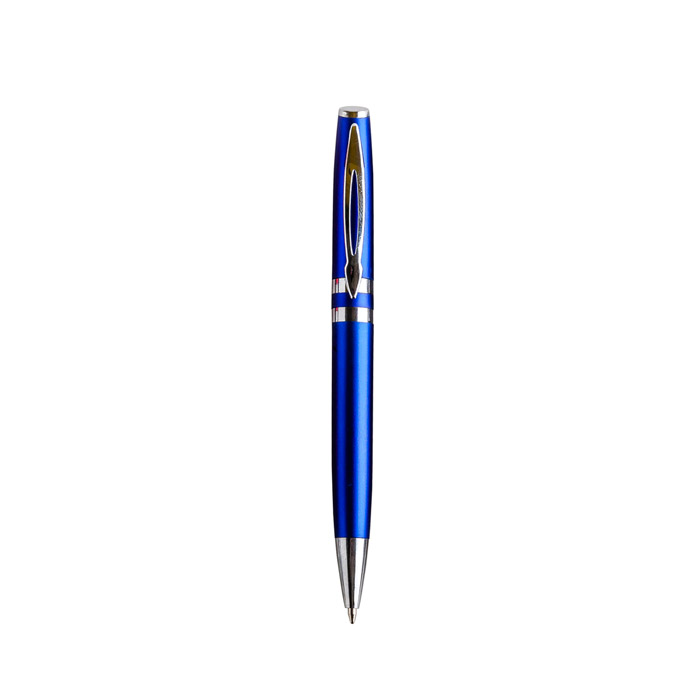 BP-5501c, Bolígrafo ZIBO. Bolígrafo de plástico con apariencia metálica, clip metálico.