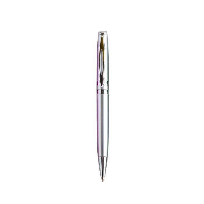 BP-5501c, Bolígrafo ZIBO. Bolígrafo de plástico con apariencia metálica, clip metálico.